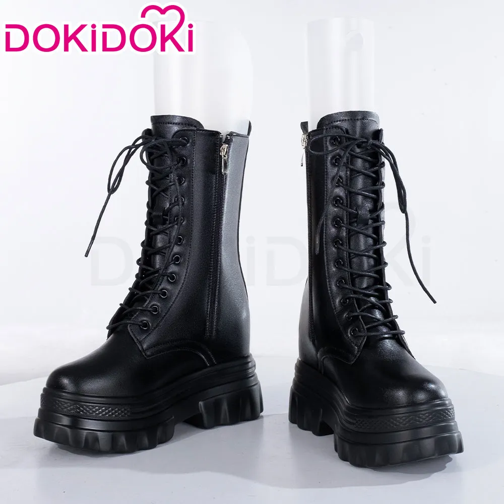 【Partially Ready For Ship】DokiDoki Height Increasing Shoes / Elevator Shoes Martin Boots Black White