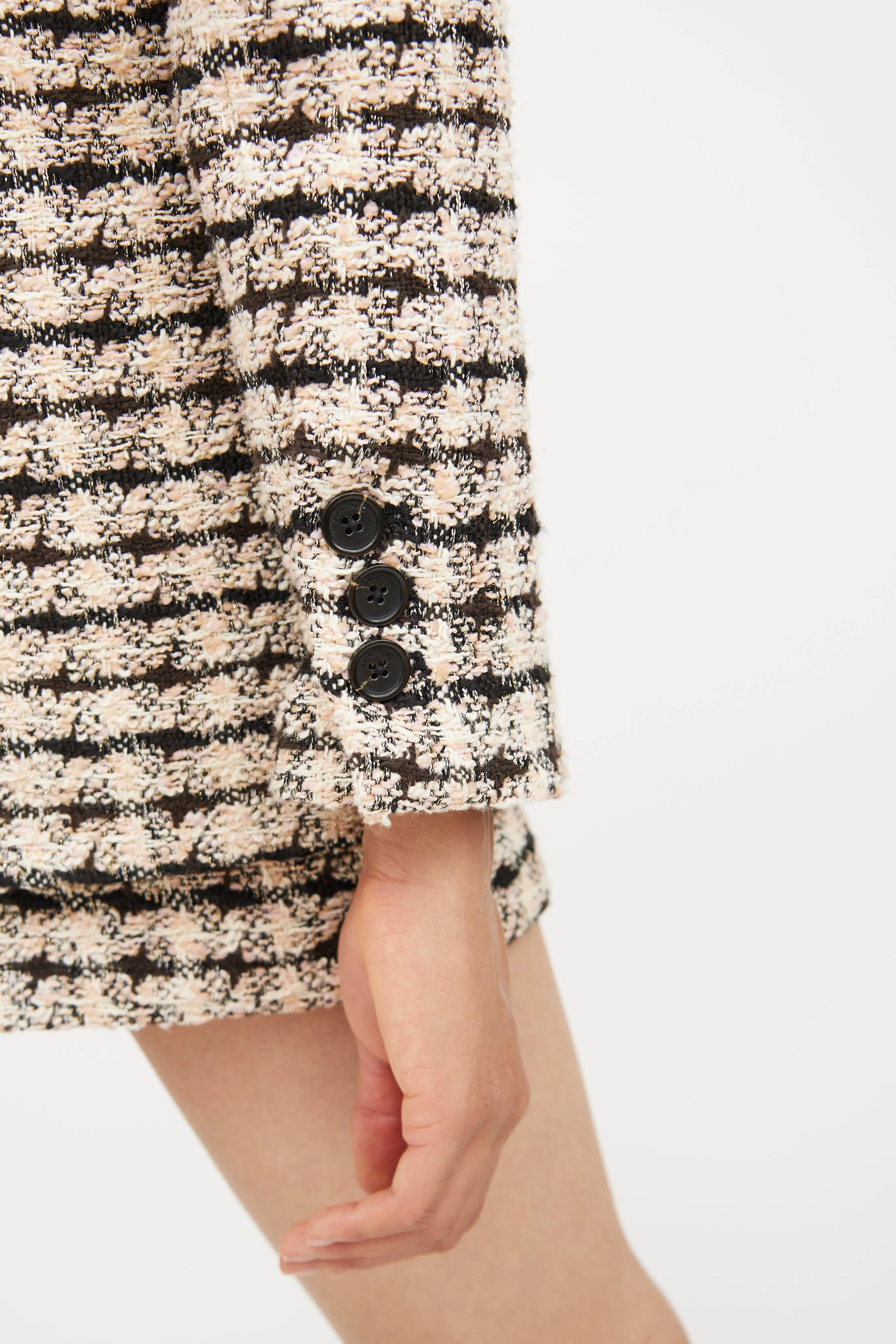 Pink & Black Tweed Short Set
