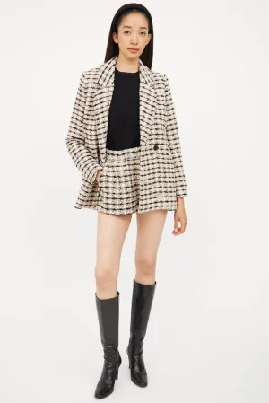 Pink & Black Tweed Short Set