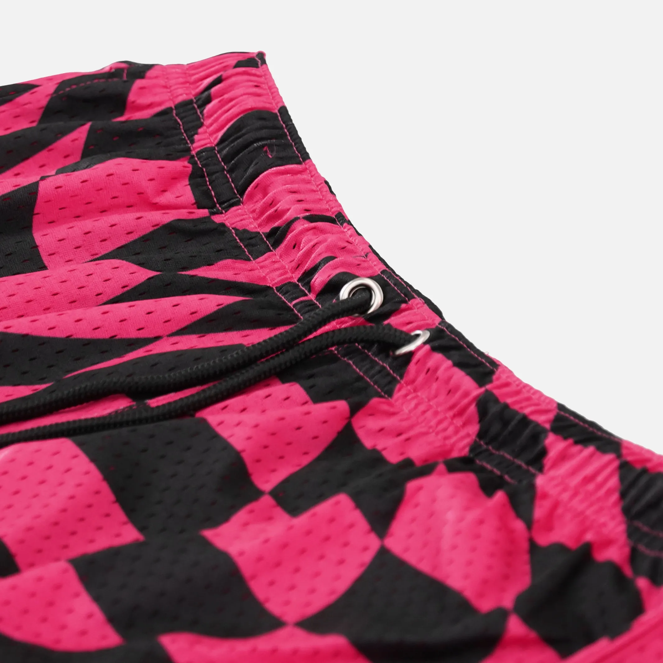 Pink Warped Checkered Shorts - 7"