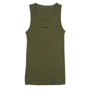 RAW GEAR RIB-KNIT TANK TOP OLIVE - RG303