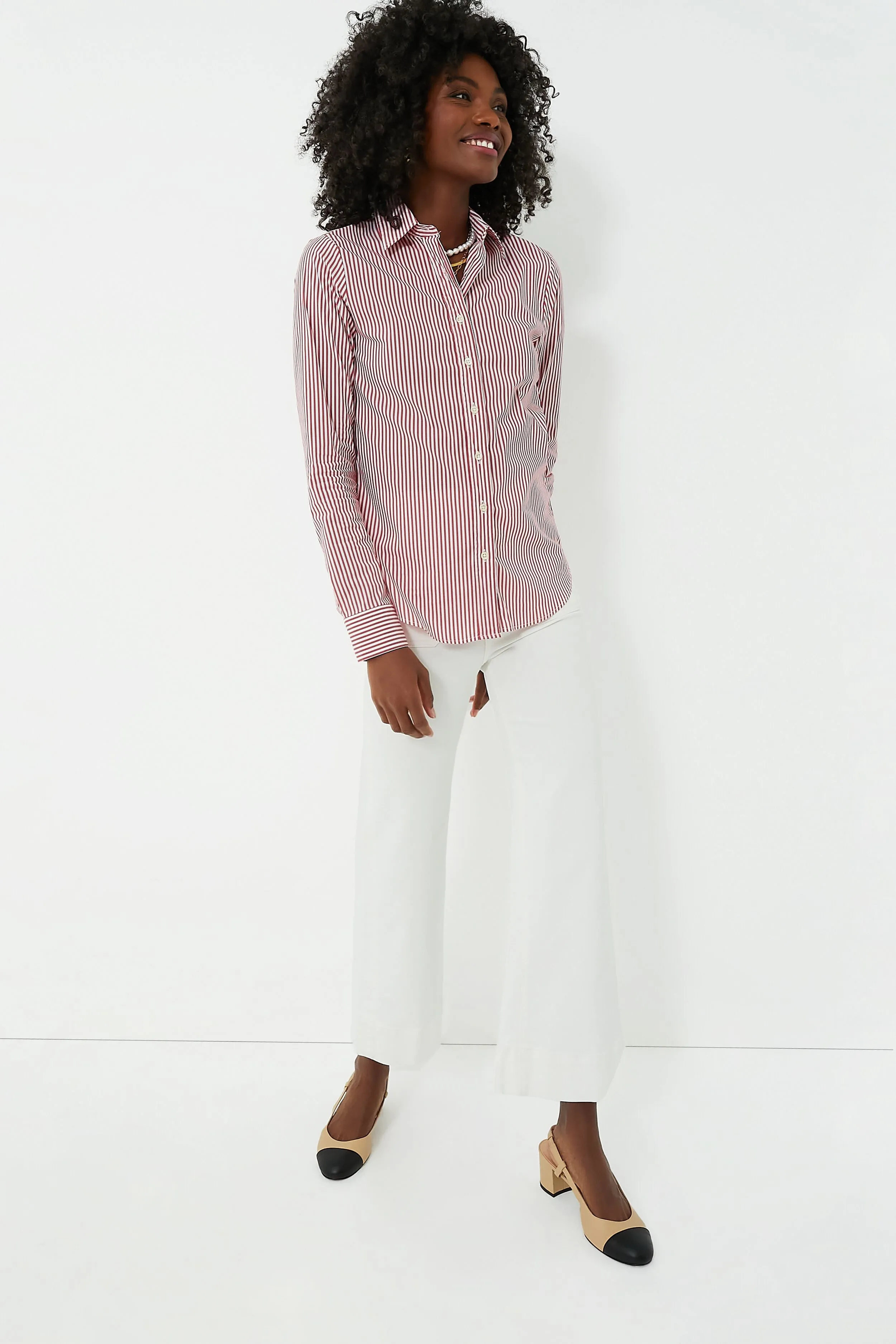 Red and White Stripe Icon Shirt