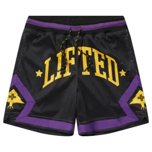 RESOLUTIONARY LIFTED MESH SHORTS - BLACK/PURPLE