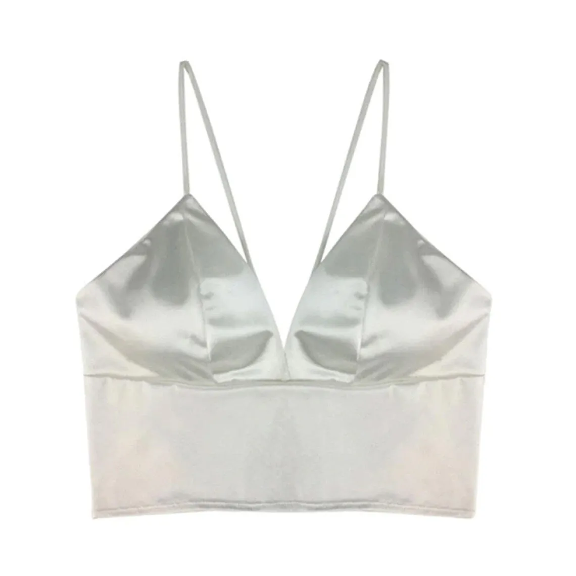 Satin Crop Tops Underwire Bralette Top