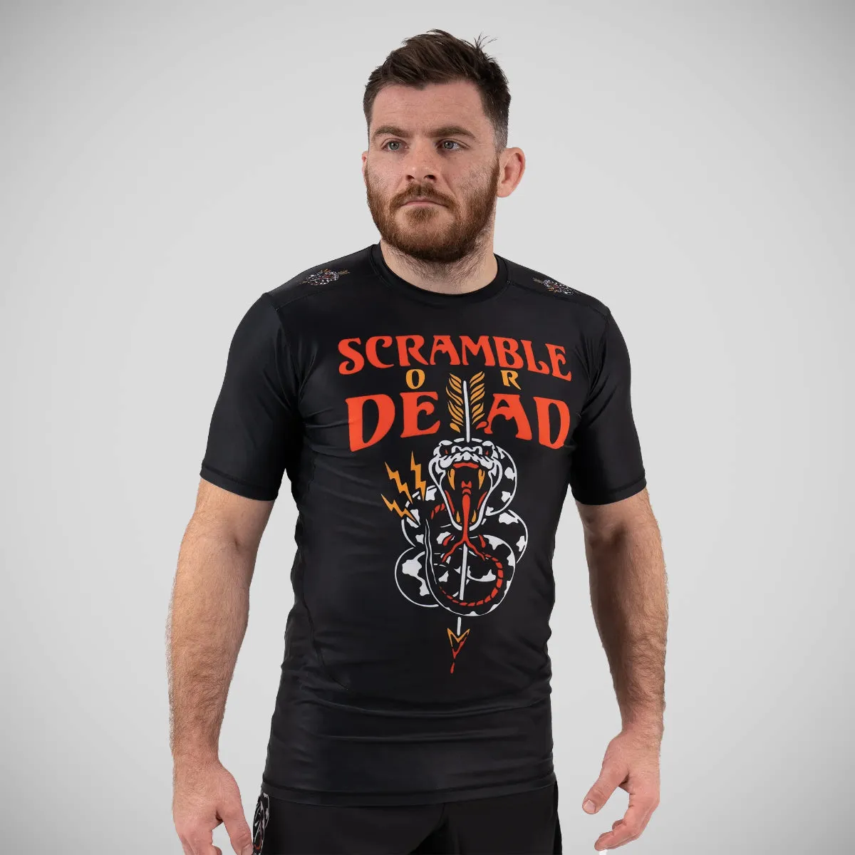 Scramble or Dead Rash Guard - Black/Orange