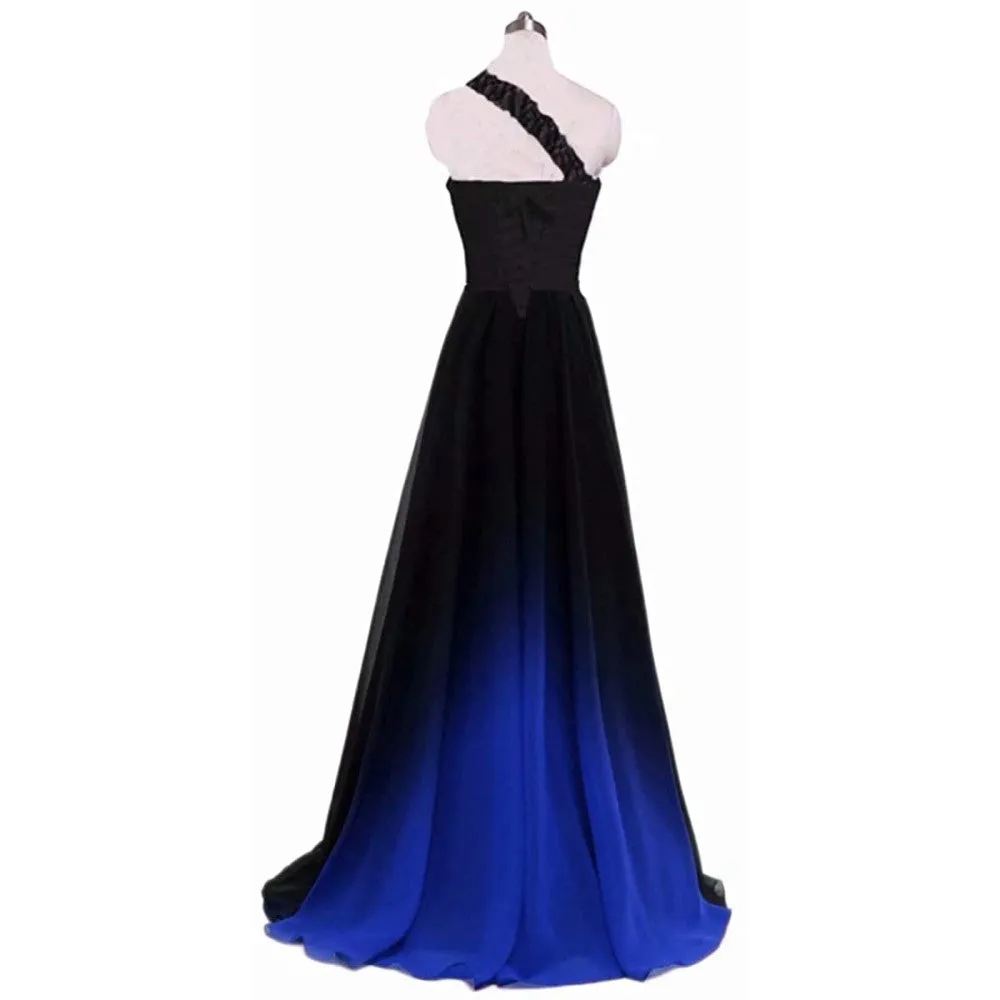 sd-hk Women's Gradient Evening Prom A Line Gowns