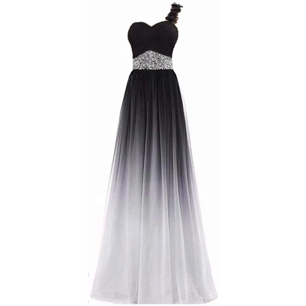 sd-hk Women's Gradient Evening Prom A Line Gowns