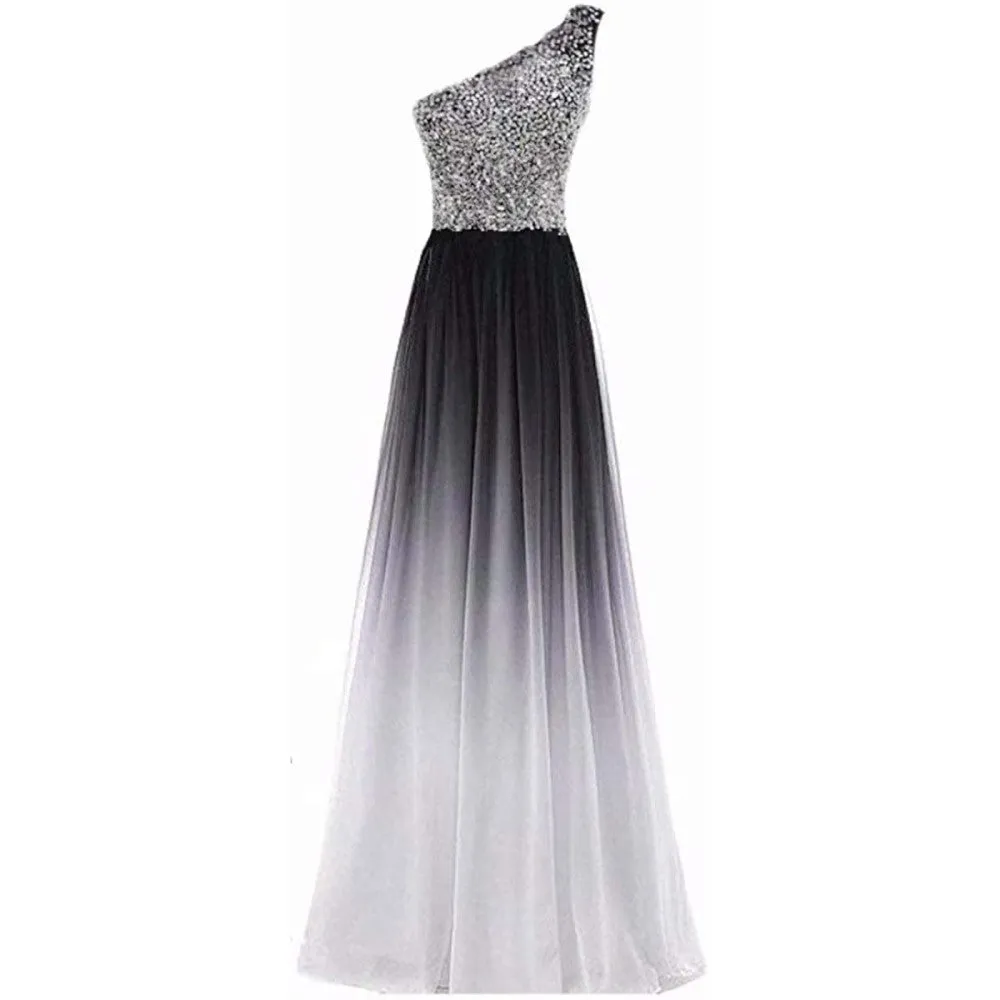 sd-hk Women's Gradient Evening Prom A Line Gowns