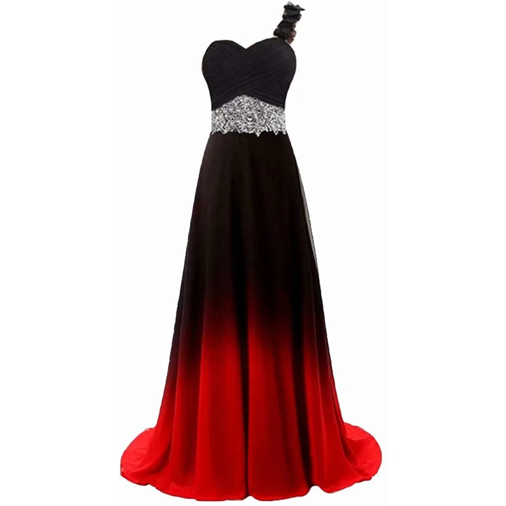 sd-hk Women's Gradient Evening Prom A Line Gowns