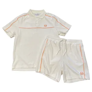 SERGIO TACCHINI LIONI VELOUR POLO SHORT SET-Men’s - GARDENIA