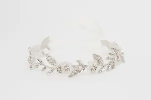 Silk flowers beaded vine headpiece and sash HPB170605 Celine