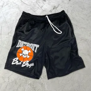 Skull street style mesh track shorts