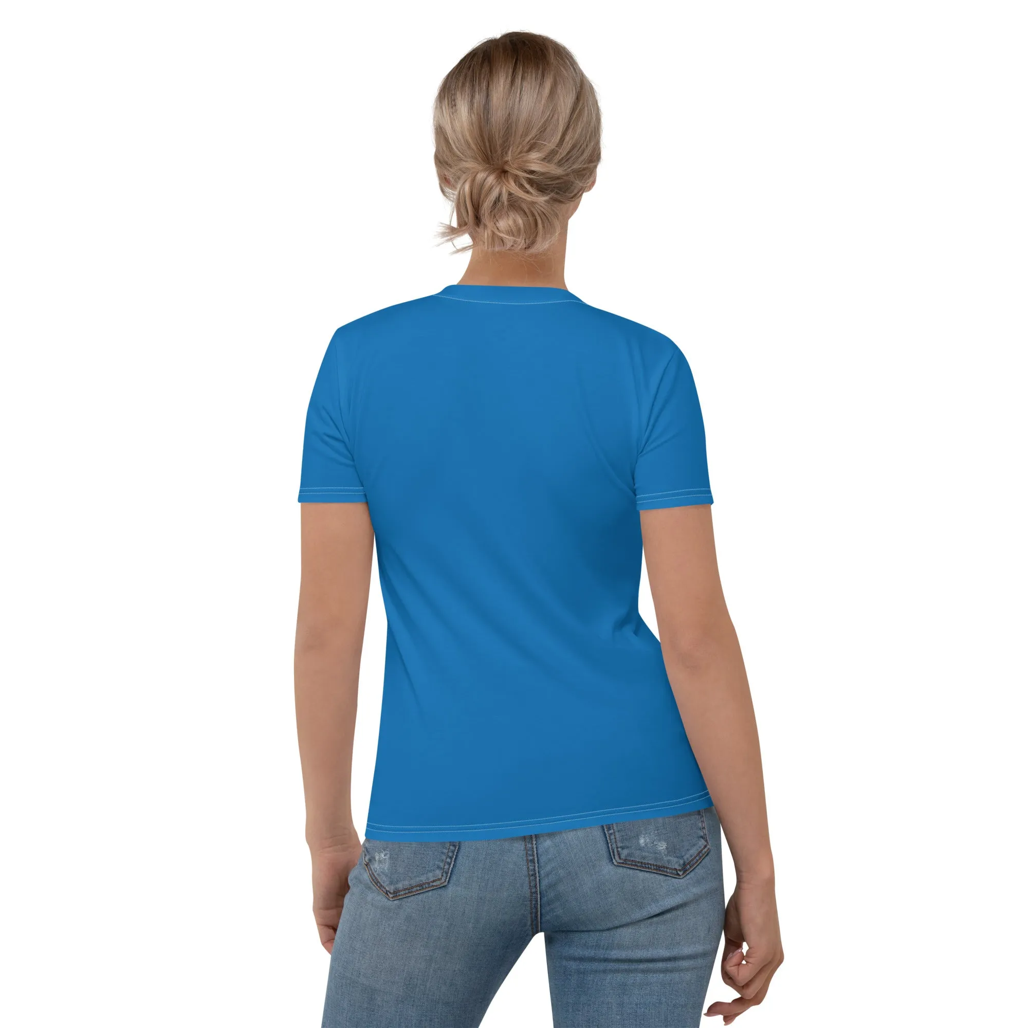 Solid Color Women's Short Sleeve BJJ Rash Guard - Lightweight Design - Azul
