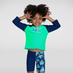 Speedo Toddler Boys LS Print Rashie - Green