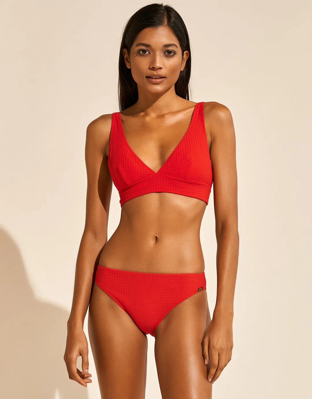 The Bloom Bralette Bikini Top - Radiant Red