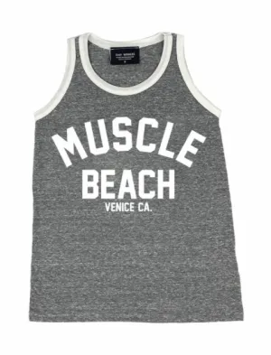 Tiny Whales - Muscle Beach Tank in Heather Grey (Size 4T)