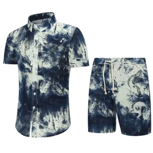 Traditional Ink Painting 2-Piece Printed Summer Suit