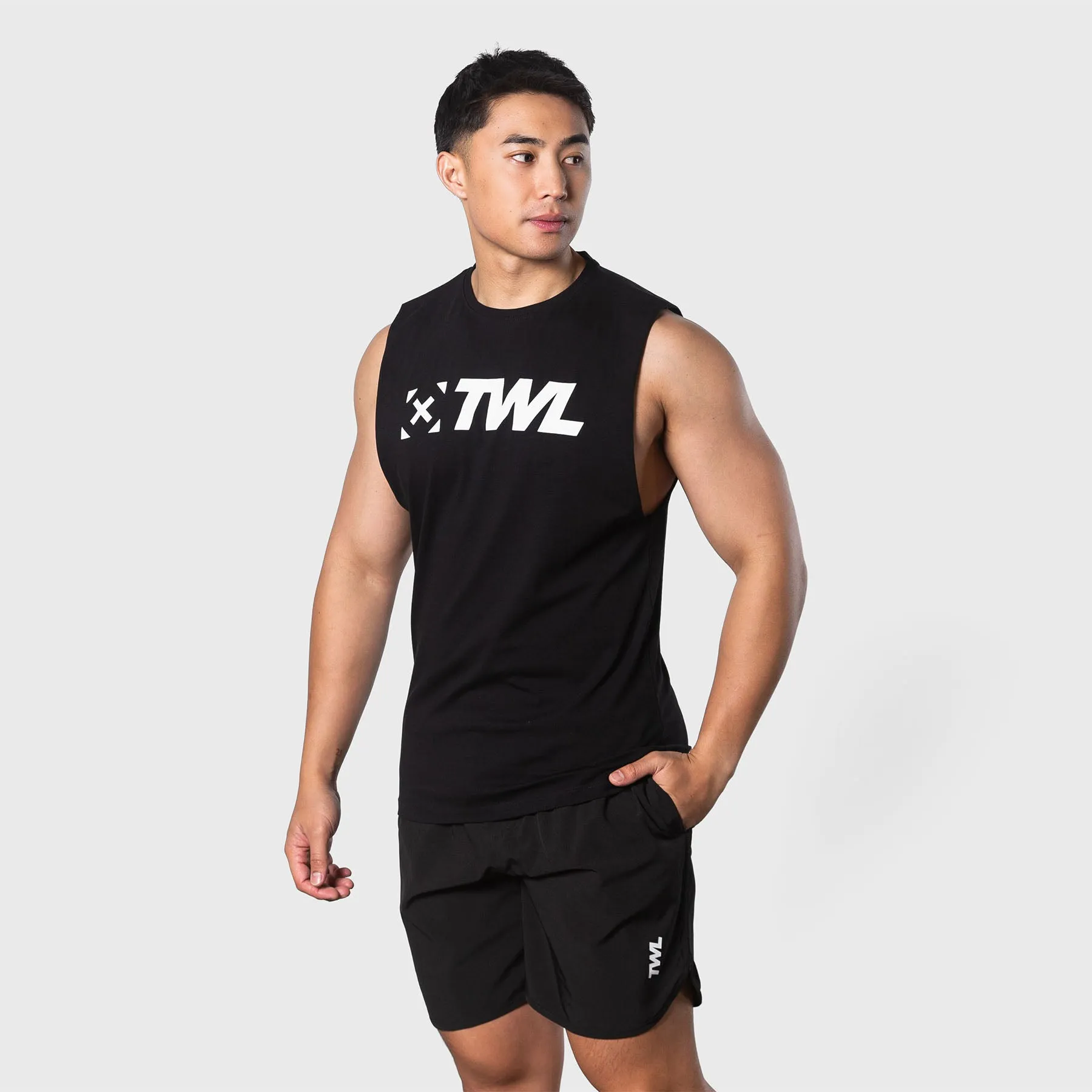 TWL - MEN'S EVERYDAY MUSCLE TANK - BLACK/WHITE