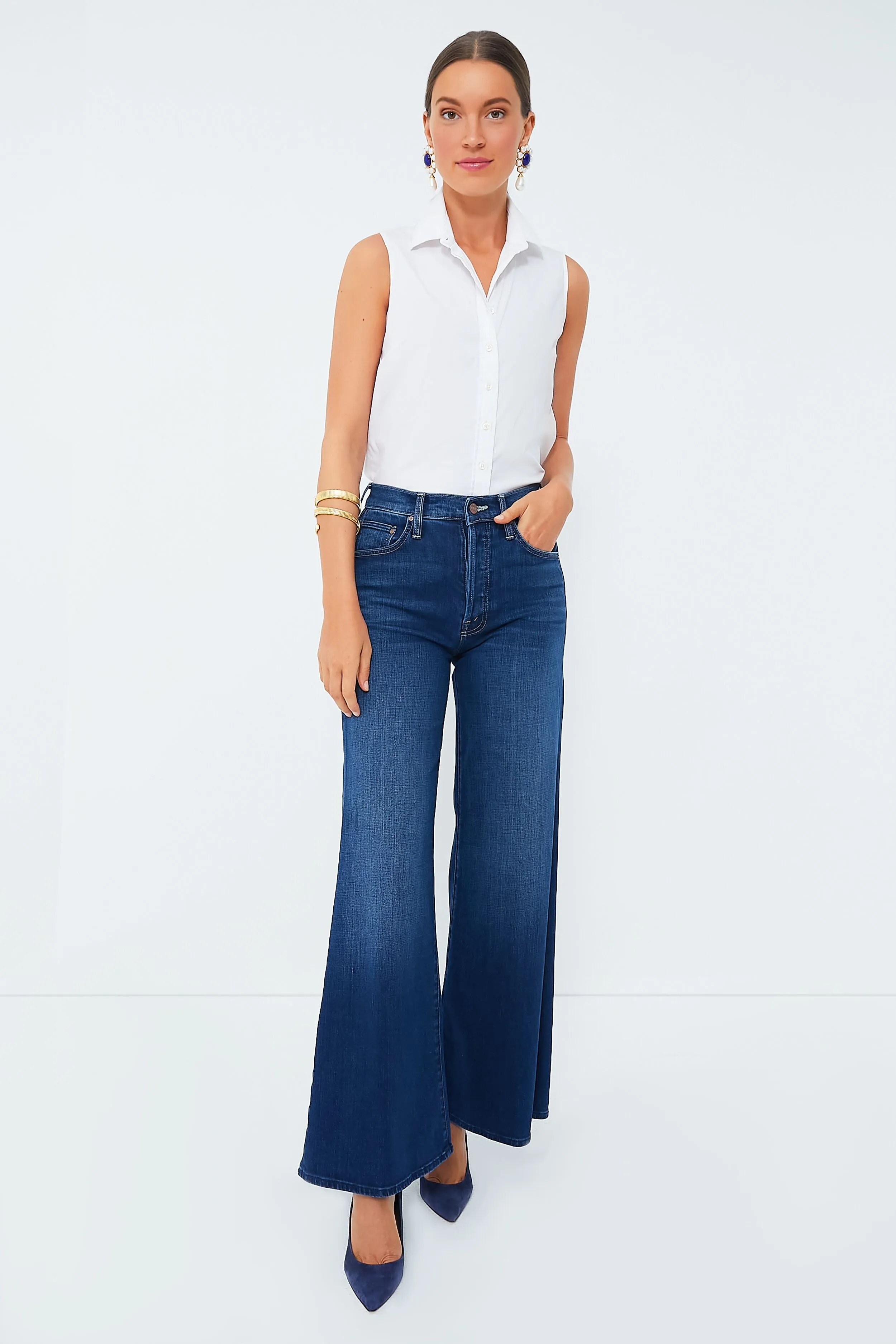 White Sleeveless Essentials Shirt