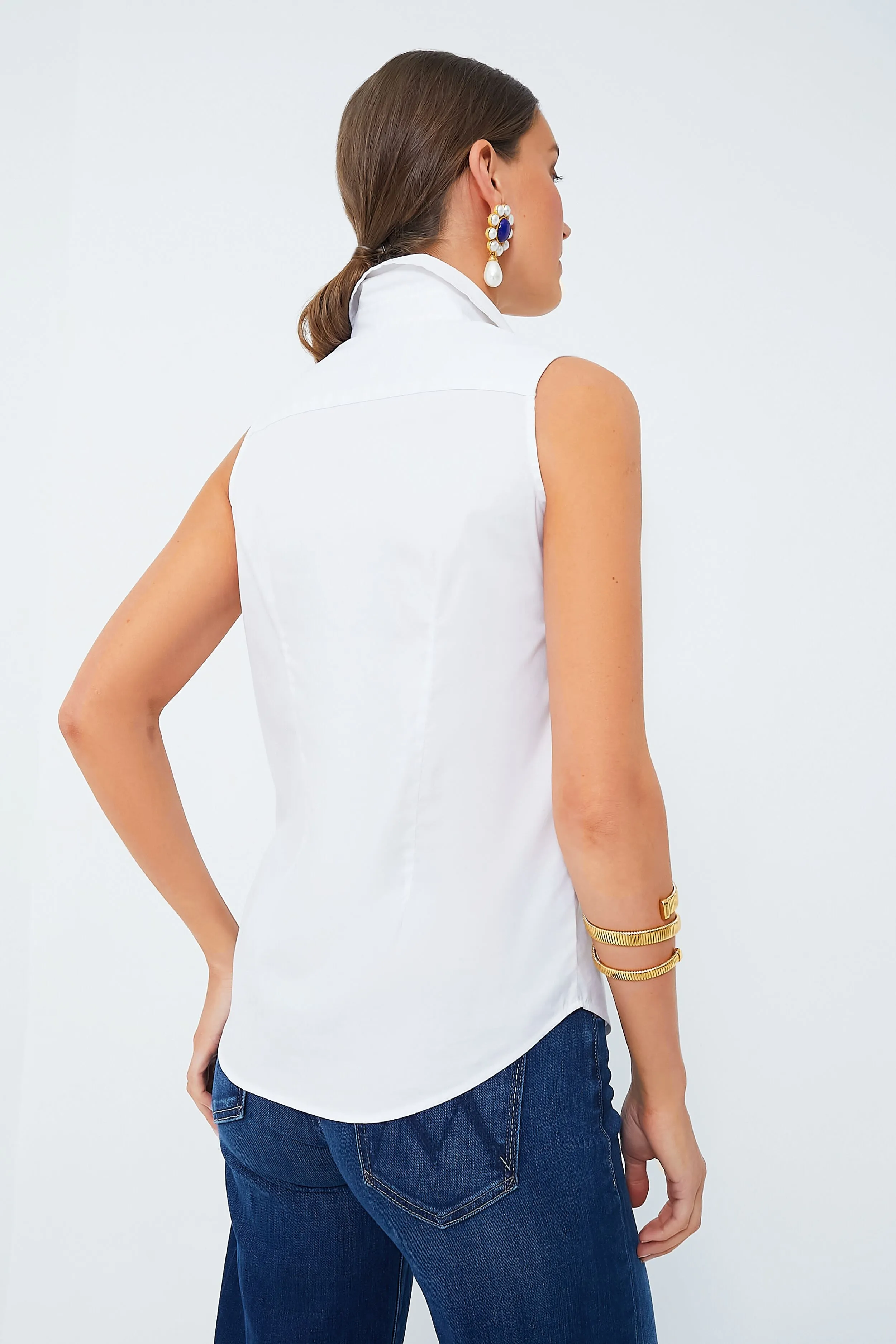White Sleeveless Essentials Shirt