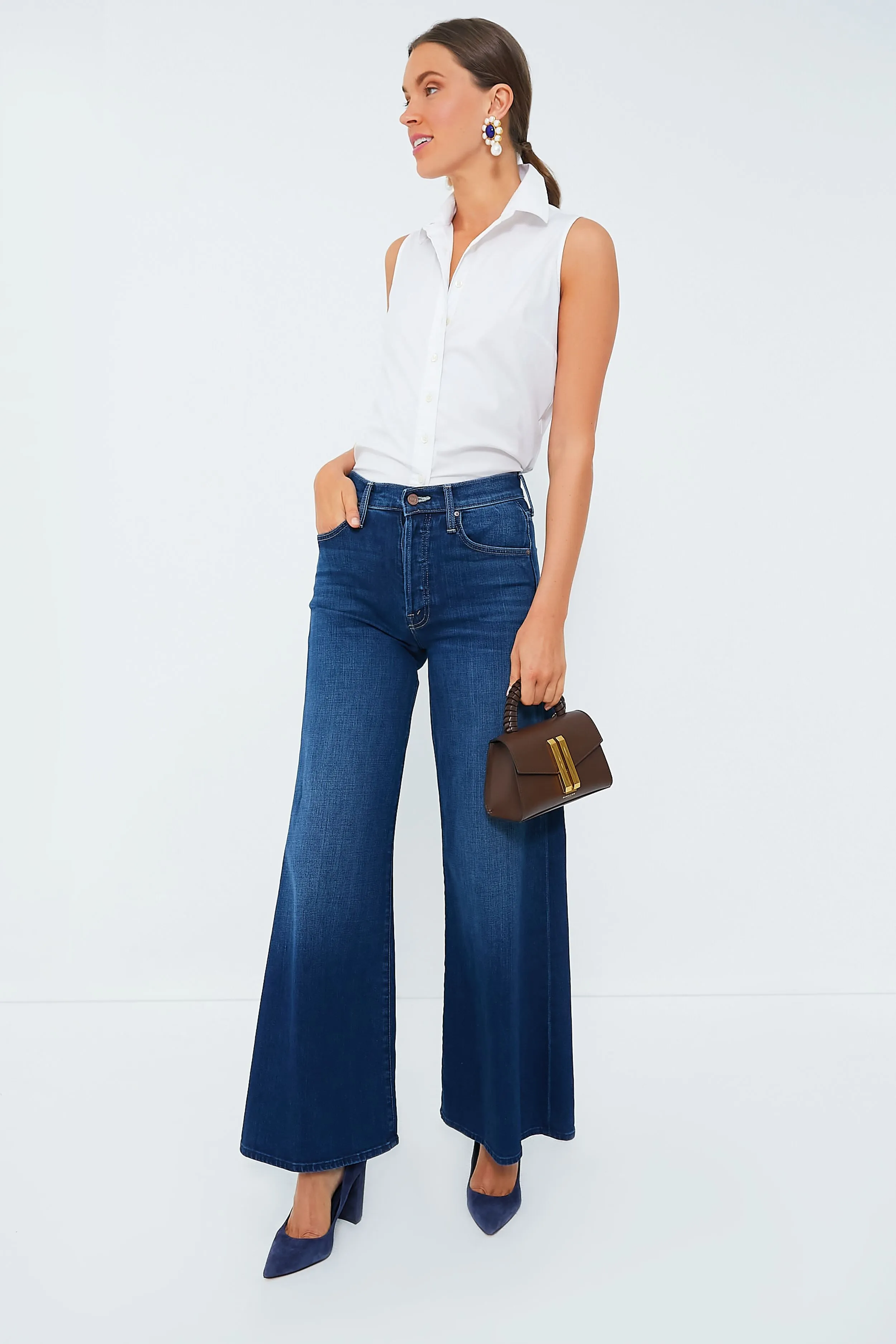 White Sleeveless Essentials Shirt