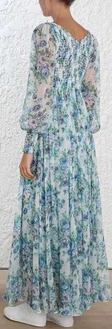 'Whitewave' Shirred Dress