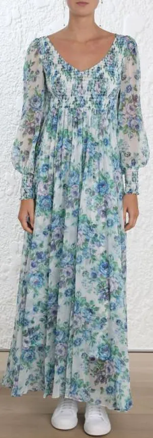 'Whitewave' Shirred Dress