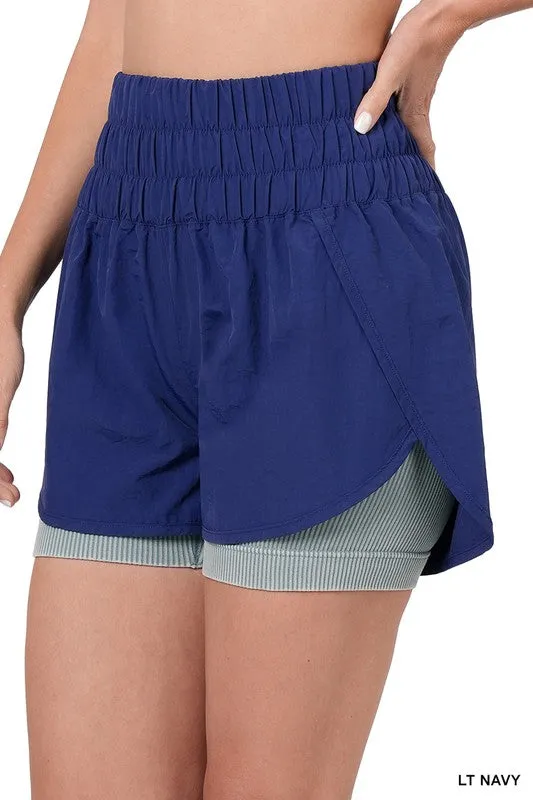 Windbreaker Smocked Running Shorts~ Multiple Colors