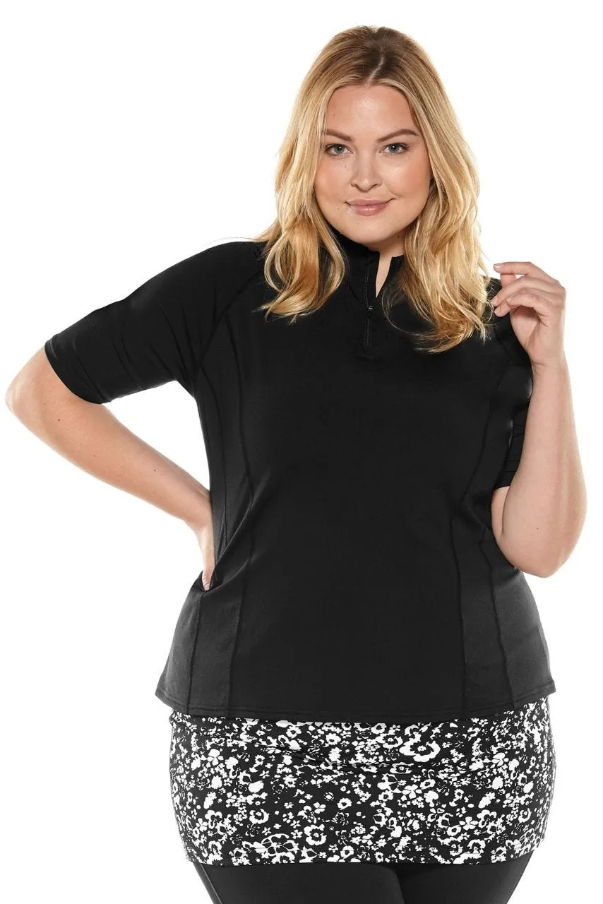Women's Freestyle Short Sleeve Rash Guard  |  Black