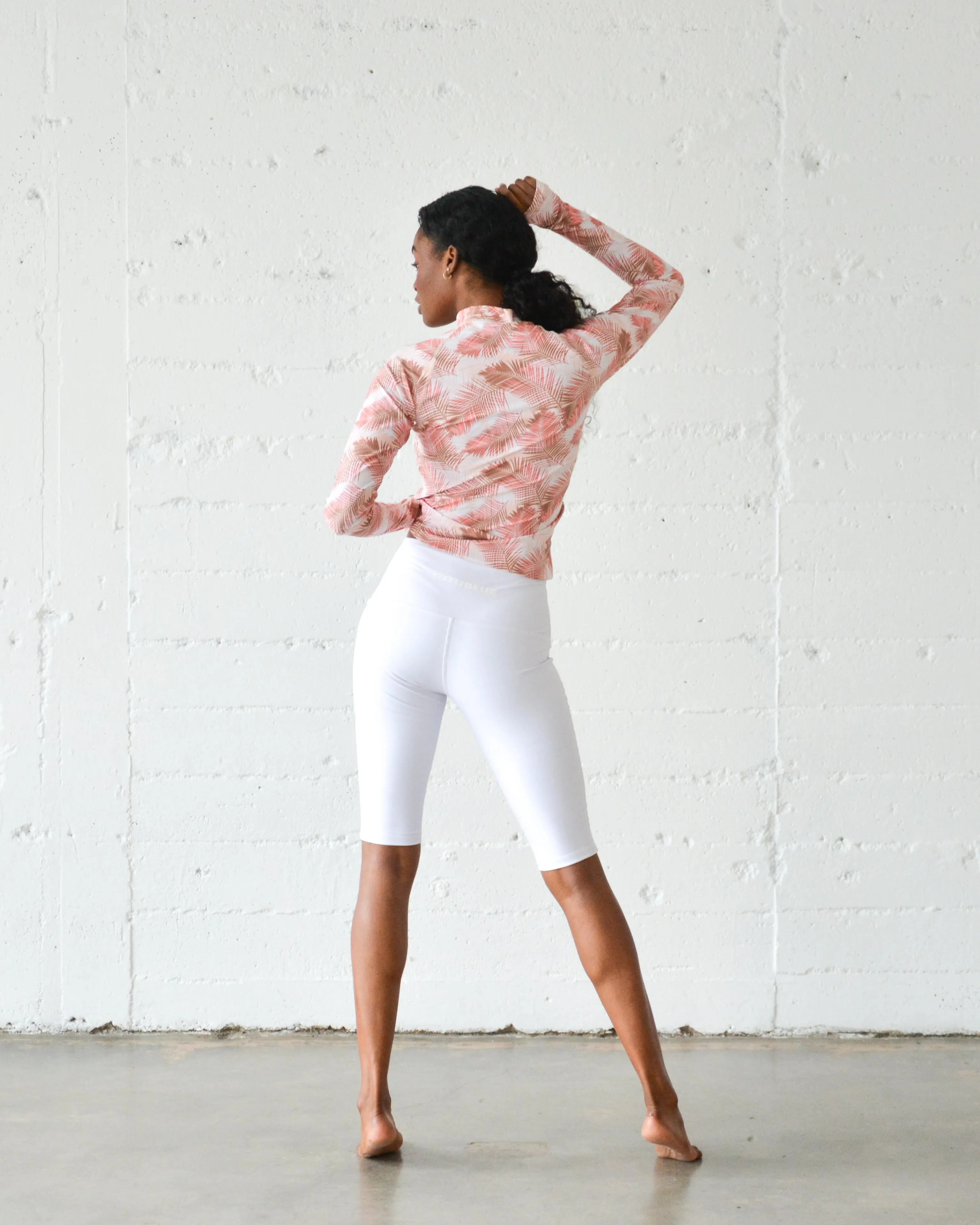 WOMEN'S LONG SHORTS, LINED - WHITE