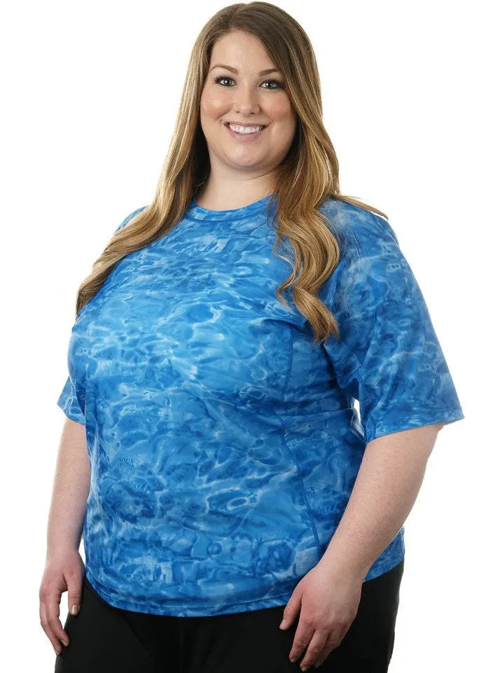 Womens Misses to Plus Rash Guard Swim Shirt | Aqua Design