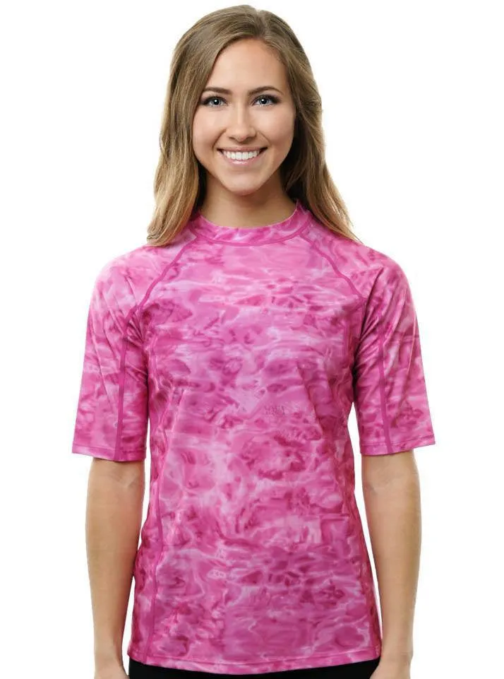 Womens Misses to Plus Rash Guard Swim Shirt | Aqua Design