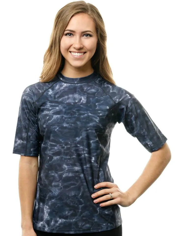 Womens Misses to Plus Rash Guard Swim Shirt | Aqua Design