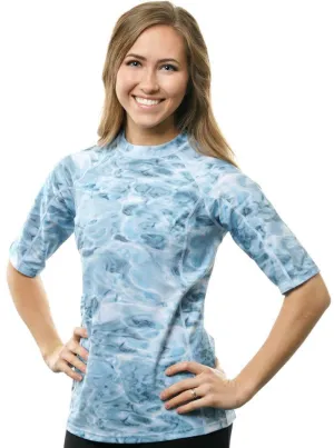 Womens Misses to Plus Rash Guard Swim Shirt | Aqua Design