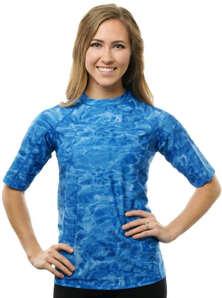 Womens Misses to Plus Rash Guard Swim Shirt | Aqua Design