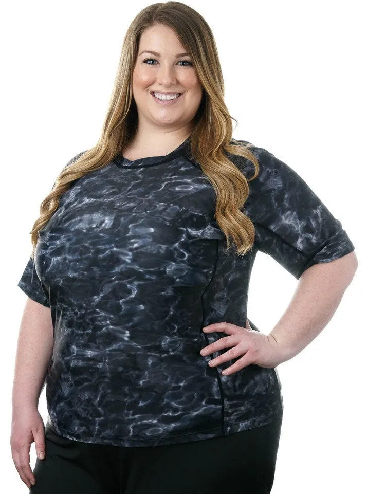 Womens Misses to Plus Rash Guard Swim Shirt | Aqua Design