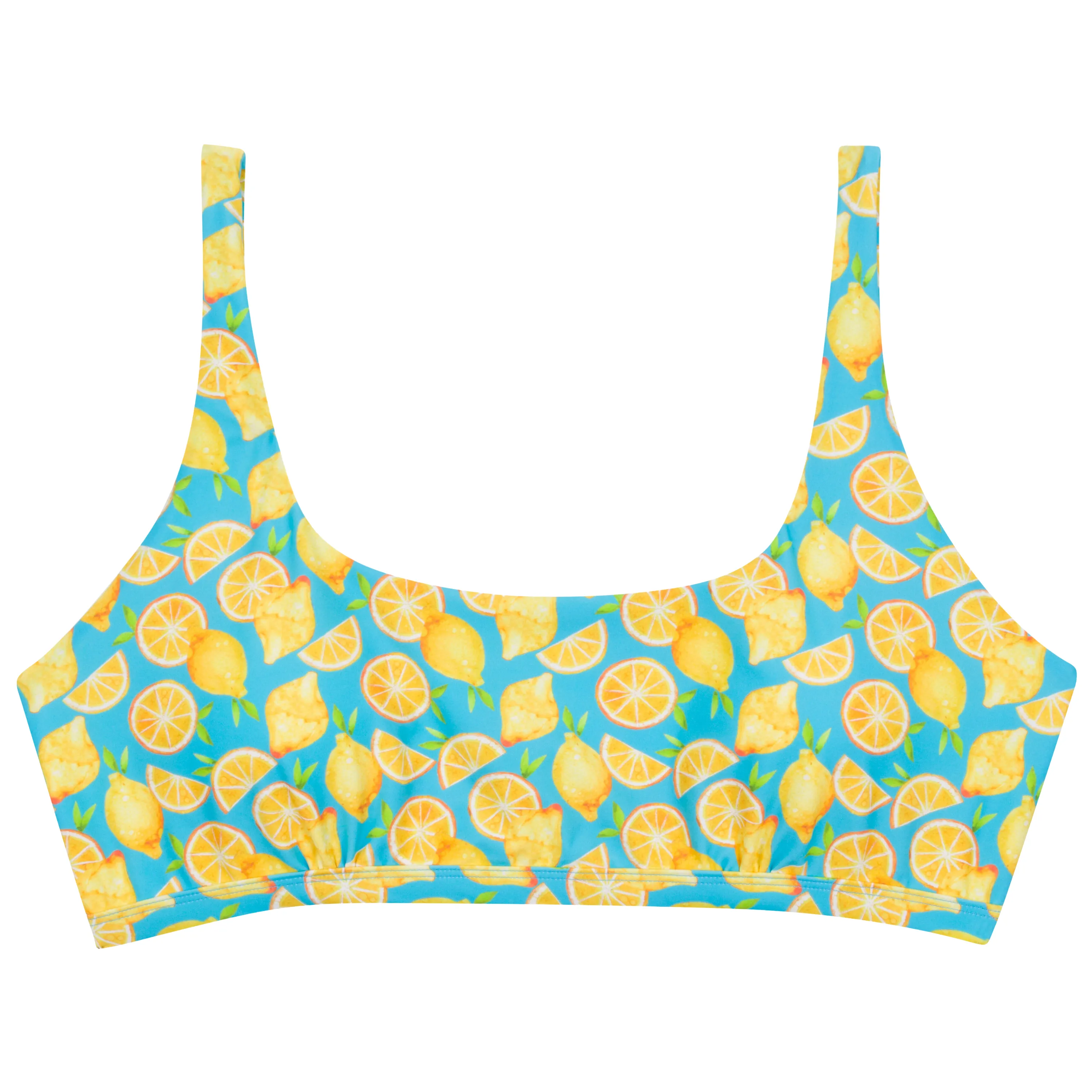 Women's Scoop Neck Bikini Top Plus Size | "Lemons"